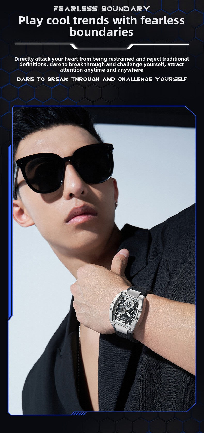 Mark Fairwhale Men's Luxury Quartz Watch Multi-Functional Six-Pin Waterproof Design