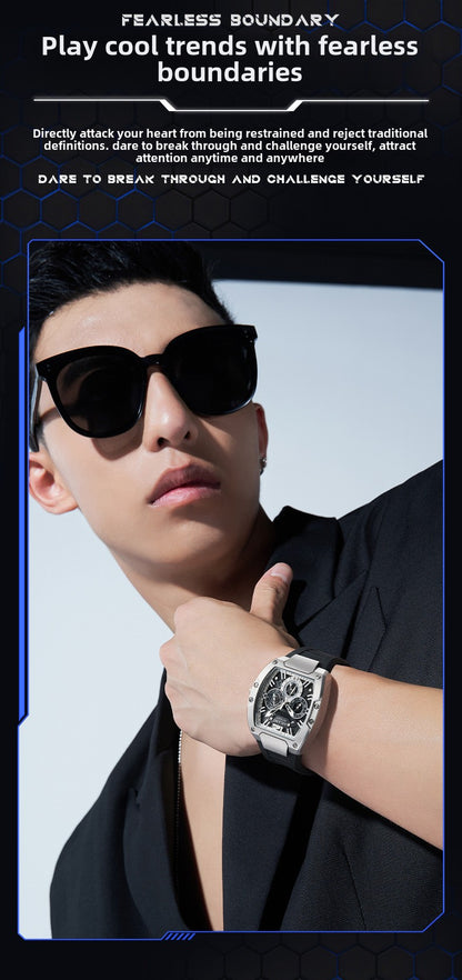 Mark Fairwhale Men's Luxury Quartz Watch Multi-Functional Six-Pin Waterproof Design