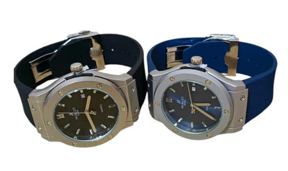 Polished HB Fusion Titanium Blue-Dial watch | Luxury design