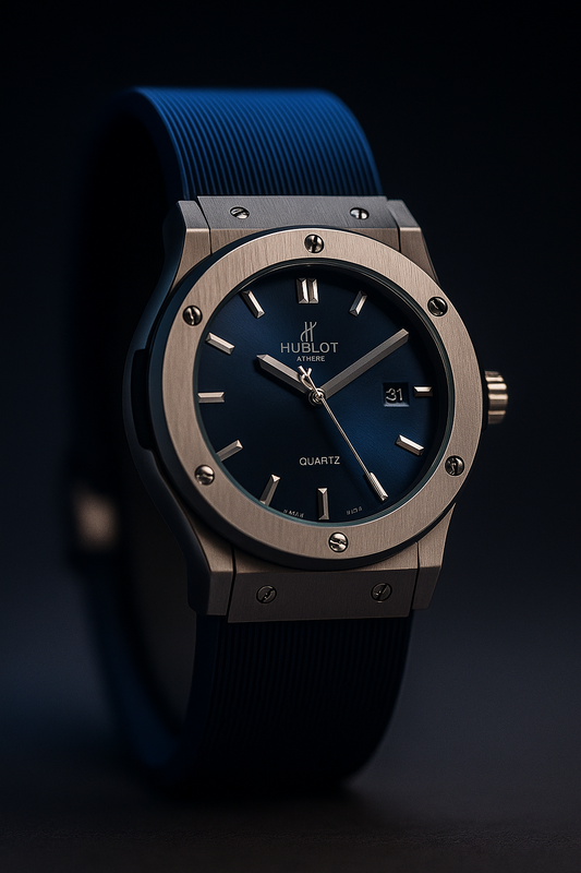 Polished HB Fusion Titanium Blue-Dial watch | Luxury design
